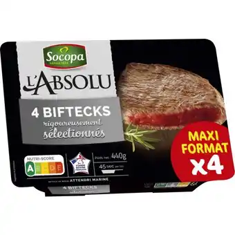 Carrefour Socopa 4 biftecks marinés natures socopa offre