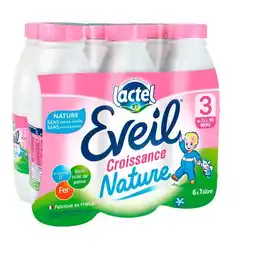 Carrefour Lactel lait croissance nature eveil 3 offre