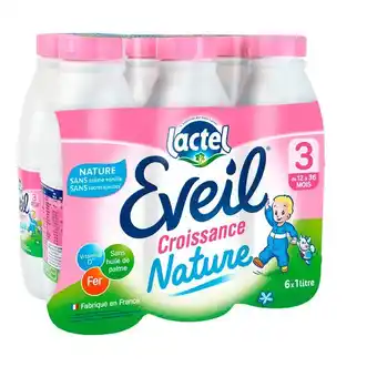 Carrefour Lactel lait croissance nature eveil 3 offre