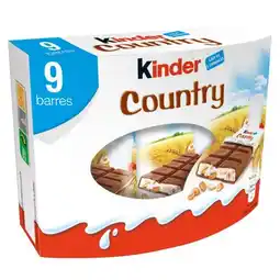 Carrefour Kinder country barres chocolatées lait céréales offre