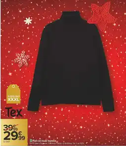 Carrefour Tex pull col roulé homme offre
