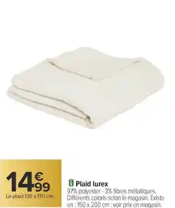 Carrefour Tex home plaid lurex offre