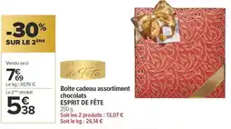Carrefour Esprit de fête boîte cadeau assortiment chocolats offre