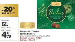 Carrefour Rochers en chocolat esprit de fête offre
