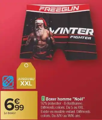 Carrefour Boxer homme noël offre