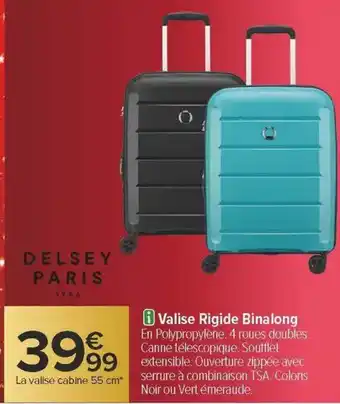 Carrefour Valise rigide binalong offre
