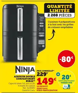 Super U Ninja airfryer double compartiment offre
