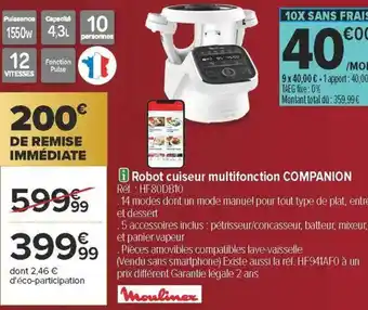 Carrefour Moulinex robot cuiseur multifonction companion offre