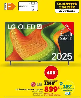 Super U Lg téléviseur oled 4k lg 55 offre