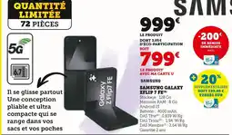 Super U Samsung galaxy z flip7 fe offre