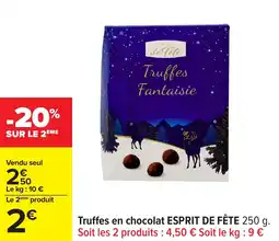 Carrefour Truffes en chocolat esprit de fête offre