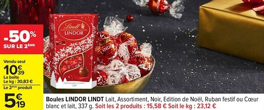 Carrefour Boules lindor lindt offre