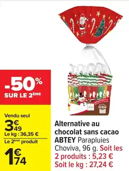 Carrefour Alternative au chocolat sans cacao abtey offre