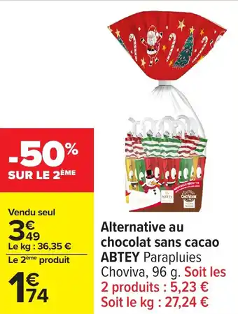Carrefour Alternative au chocolat sans cacao abtey offre