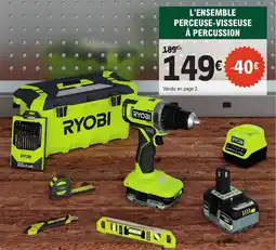 E.Leclerc Brico RYOBI L'ensemble perceuse-visseuse à percussion offre