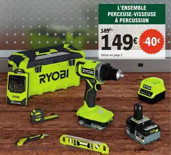 E.Leclerc Brico RYOBI L'ensemble perceuse-visseuse à percussion offre