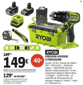 E.Leclerc Brico RYOBI Perceuse-visseuse à percussion offre