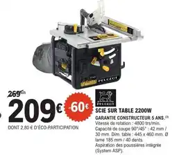 E.Leclerc Brico Scie sur table 2200w offre