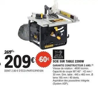 E.Leclerc Brico Scie sur table 2200w offre