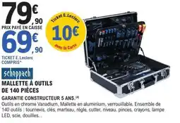 E.Leclerc Brico Mallette à outils de 140 pièces offre