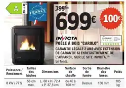 E.Leclerc Brico INVICTA Poêle à bois "carolo" offre