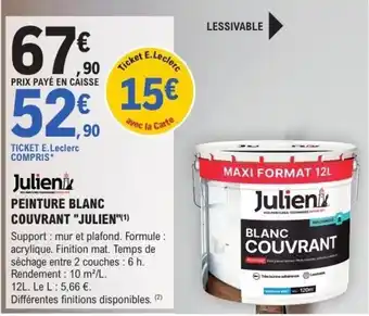 E.Leclerc Brico JULIEN Peinture blanc couvrant offre