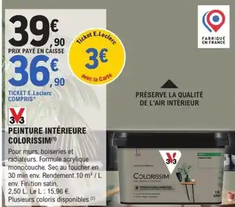 E.Leclerc Brico Peinture intérieure colorissim offre
