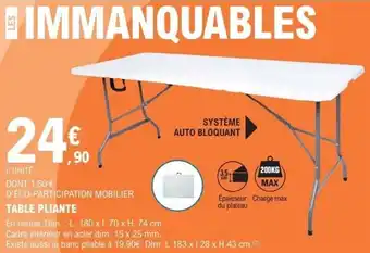 E.Leclerc Brico Table pliante offre