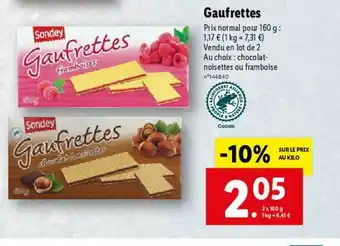 Lidl Gaufrettes offre