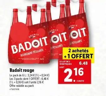 Lidl Badoit Rouge offre