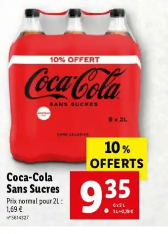 Lidl Coca-Cola Sans Sucres offre