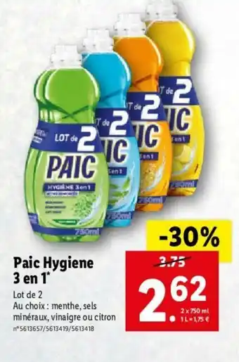 Lidl Paic Hygienne 3 en 1 offre