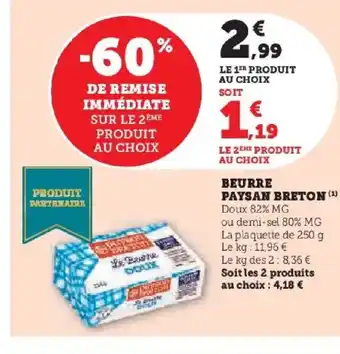 Hyper U PAYSAN BRETON Beurre offre