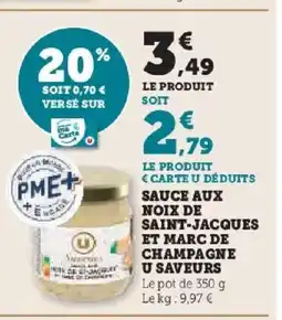 Hyper U Sauce aux noix de saint-jacques et marc de champagne u saveurs offre