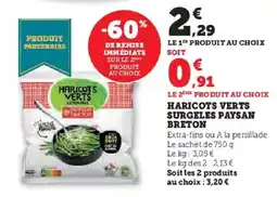 Hyper U PAYSAN BRETON Haricots verts surgeles offre