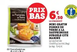 Hyper U Mini gratin pomme de terre a la dauphinoise surgele cite marine offre