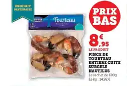 Hyper U NAUTILUS Pince de tourteau entiere cuite surgele offre