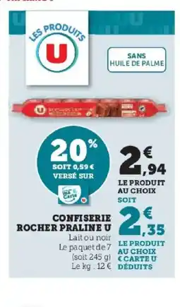 Hyper U Confiserie rocher praline u offre