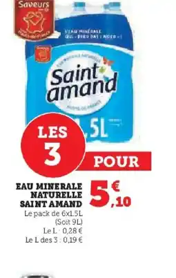 Hyper U SAINT AMAND Eau minerale naturelle offre