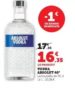 Hyper U ABSOLUT 40° VODKA offre