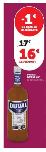 Hyper U DUVAL Pastis offre