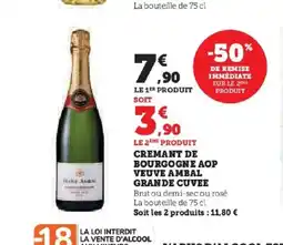 Hyper U Cremant de bourgogne aop veuve ambal grande cuvee offre