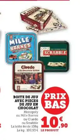 Hyper U Boite de jeu prix avec pieces de jeu en chocolat offre