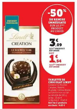 Hyper U LINDT Tablette de chocolat offre