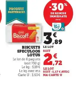 Hyper U LOTUS Biscuits speculoos offre