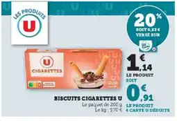 Hyper U Biscuits cigarettes u offre