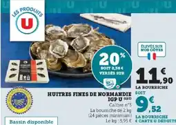 Hyper U Huitres fines de normandie igp offre