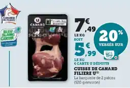 Hyper U Cuisse de canard filiere u offre