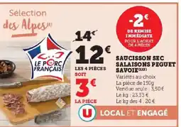 Hyper U Saucisson sec salaisons peguet savoie offre