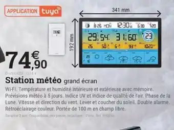Espace emeraude Station météo grand écran offre